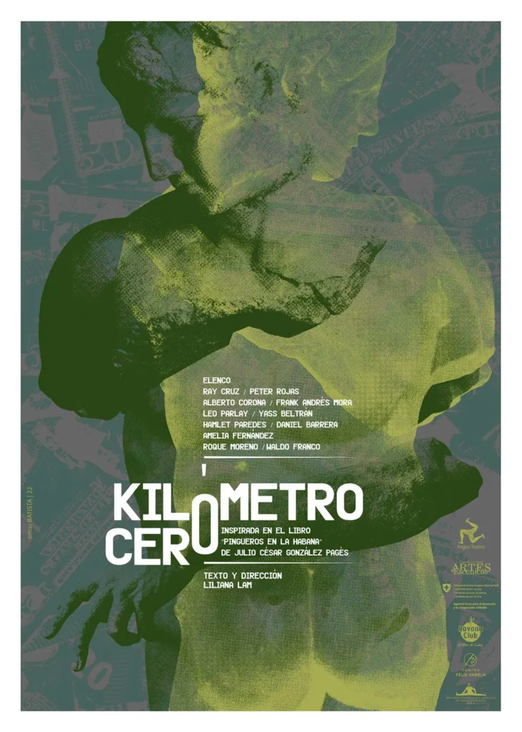 Cartel para el espectáculo teatral Kilómetro Cero de Liliana Lam y Alberto Corona